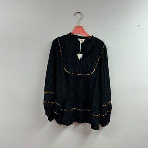 Texture Fabric Blouse with Animal Print - WC5206